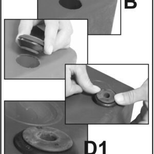Durchgang zum Tank für 16mm und 25mm Schläuche