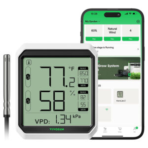 VIVOSUN AeroLab THB1S Bluetooth-Hygrometer und Thermometer inkl. Sonde