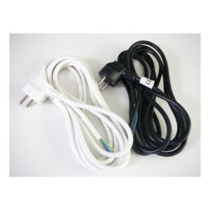 Flexokabel 3x 1,5 mm mit EURO-Stecker, Länge 3 m SCHWARZ/WEISS