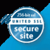 Logo des des 256-bit SSL-Zertifikat von "UNITED SSL secure site".
