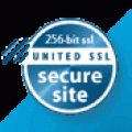Logo des des 256-bit SSL-Zertifikat von "UNITED SSL secure site".